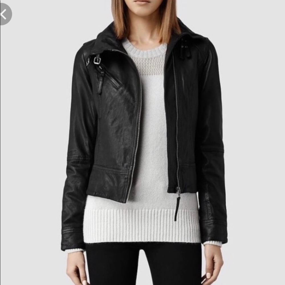 ALL SAINTS BELVEDERE LEATHER MOTO JACKET